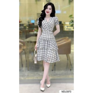  MDU3970 Váy thiết kế thanh lịch và sang trọng với chất liệu Tơ Hàn cao cấp, hàng 2 lớp có lót lụa.