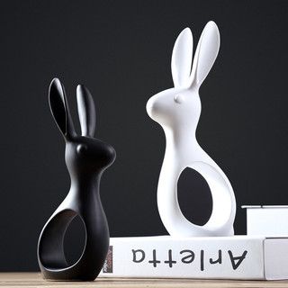 Tượng đôi thỏ decor phòng