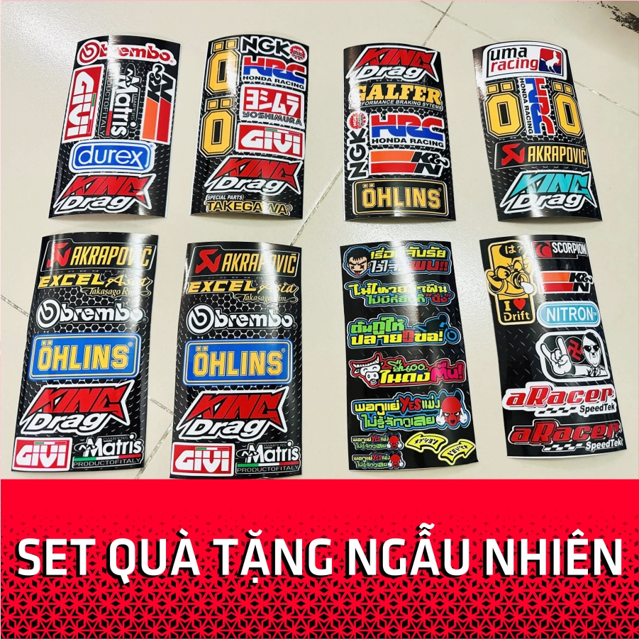 Tem Exciter 150 mẫu lửa Xanh lá - TEM RỜI - không bay màu - phối màu theo ý khách hàng