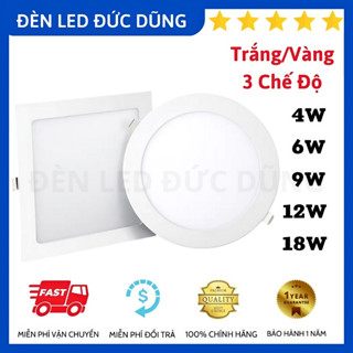  ĐÈN LED DOWNLIGHT ÂM TRẦN TRÒN VUÔNG 4W 6W 9W 12W 18W SIÊU MỎNG  ÁNH SÁNG TRẮNG VÀNG   #âmtrần 