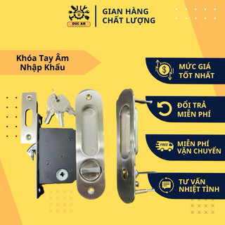 Khoá cửa âm cánh trượt cửa lùa cửa thông phòng, cửa đi, tay nắm âm chìm có khoá cửa lùa