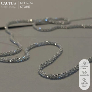  Dây chuyền vòng tay classic lấp lánh màu bạc thiết kế unisex thép titan không gỉ - Cactus Accessoriess 