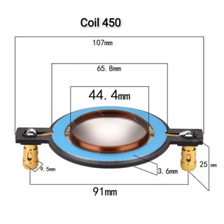 Coil loa treble 450 tay dài 44.4mm 8ohm