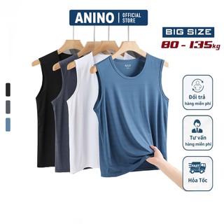  áo ba lỗ nam big size Anino áo tanktop nam big size vải thun lạnh lỗ kim siêu thoáng mát  80-130kg  