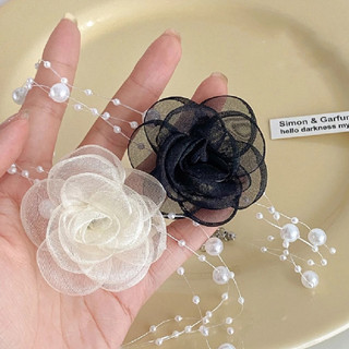 Vòng Cổ Choker Hạt Ngọc Trai Hình Hoa hồng tiểu thư Mùa Hè Cho Bạn Gái
