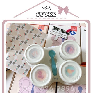Set 4 Cốc Trữ Kèm Khay Và Thìa AAG Hàn Quốc