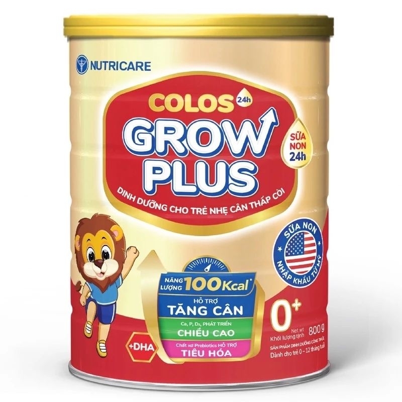 Sữa bột Colos Grow Plus 0+ 850g Nutricare