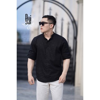 A09 (ĐEN) - ÁO VẢI ĐŨI TD CỔ TÀU CHUI KO TÚI