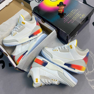 Giày Thể Thao sneaker jd 3 Phối màu hoạ tiết Cầu Vồng Cao cấp full box miễn ship