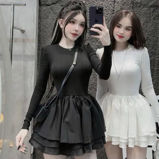 Đầm Xòe Thiết Kế Tay Dài Dáng Ngắn Phong Cách MPB Siêu Hót(Hỏa tốc 2-4h)hình thật trải sàn 💯
