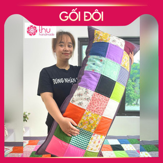 Gối đôi Thu Handmade - Vỏ gối chất liệu 100% cotton, ruột gối nhồi lá đinh lăng hỗ trợ giấc ngủ