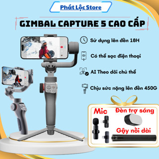 Gimbal chống rung điện thoại CAPTURE C05, Tay cầm chống rung quay phim, nhận diện khuôn mặt