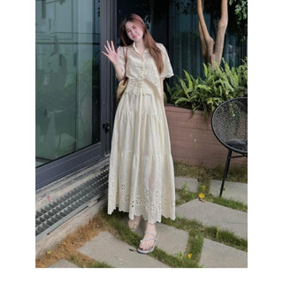 Set áo cộc tay có cổ + chân váy xoè