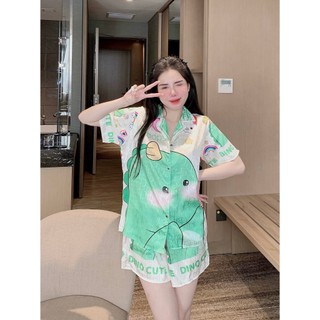 Đồ bộ lụa xước bộ lụa xước đồ pijama nữ lụa xước đồ lụa xước freesize < 60kg