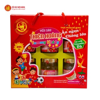Thiên Hoàng Yummy Kid 20% tổ yến sào cao cấp cho bé yêu - VỊ DÂU (6 lọ x 70ml)