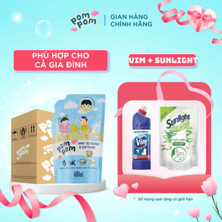  Nước Giặt Xả 2in1 Pom Pom Active Sạch Vi Khuẩn, Nấm Mốc, Làm Sạch Vết Ố Vàng, Vết Dâu Trên Đồ Lót