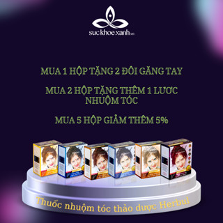 Thuốc nhuộm tóc thảo dược Herbul Henna - Nhập khẩu Ấn Độ chính hãng (6 gói/hộp), màu sắc đa dạng, không hóa chất độc hại