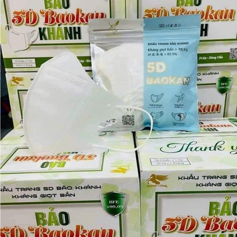 𝐊𝐡𝐚̂̉𝐮 𝐭𝐫𝐚𝐧𝐠 𝟓𝐃 𝐌𝐚𝐬𝐤 BẢO KHÁNH màu trắng - Khẩu trang 3D mask DENTAL PRO