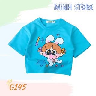 Áo thun bé gái form lửng thỏ g145 size 25-40kg - g&k kids - minh store