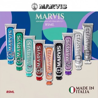 Kem đánh răng ý marvis classic 85ml đủ loại 9 hương vị cổ điển, kem đánh răng trắng răng marvis whitening mint