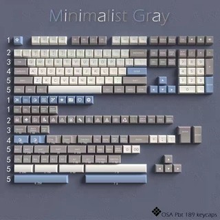 Bộ keycap cổ điển MINIMALIST GRAY OSA profile- PBT double shot