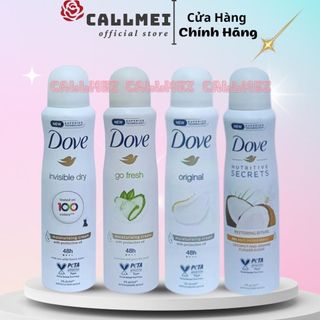 Xịt khử mùi dove dưỡng da mềm mịn khô thoáng suốt ngày dài 150ml