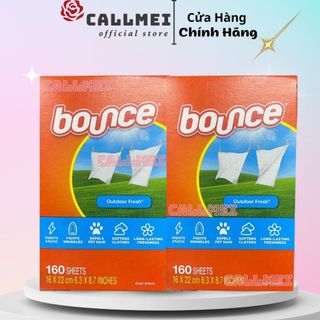 Giấy thơm quần áo bounce dryer sheets, outdoor fresh, 160 tờ - chính hãng mỹ
