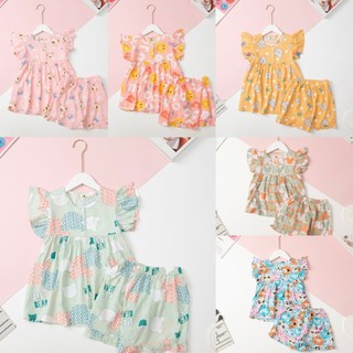 Bộ mặc nhà, mát LITIBABY vải Lanh, cúc ngực cánh tiên size đại cho bạn 27kg - 36kg