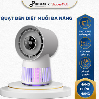 Quạt Mini Tích Điện Để Bàn Tích Hợp Đèn Bắt Muỗi DIPOLAR Màn Hình Led Hiển Thị Và Chức Năng Hẹn Giờ Tiện Lợi - DQMN04