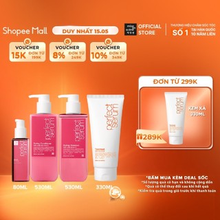 Combo Gội-Xả- Kem Xả- Tinh chất mise en scene Perfect Serum Styling dưỡng tóc suôn mượt, dễ vào nếp dành cho tóc uốn