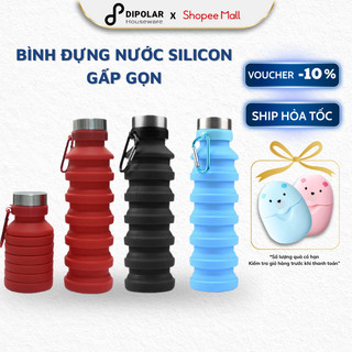 Bình Nước Silicon Gấp Gọn DIPOLAR Mềm Chịu Nhiệt Tốt Dùng Cho Du Lịch, Chạy bộ, Thể Thao - DBN01