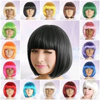   HOẢ TỐC  Tóc giả Bob đủ màu sắc hoá trang cosplay Halloween cho nam và nữ - TG031 