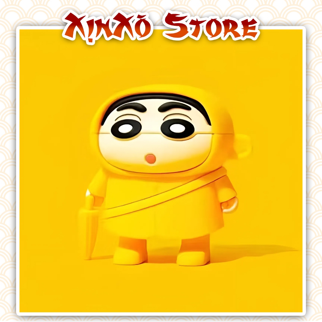 Vỏ ốp Airpod 2 3 Pro SHIN ĐI MƯA kèm móc khóa cao cấp, Case Airpod Cu Shin - XỊN XÒ Store