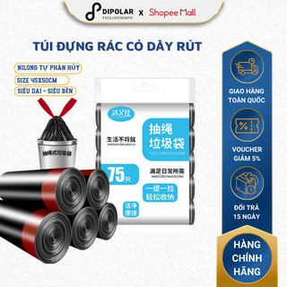 Túi Đựng Rác Tự Phân Hủy Có Dây Rút DIPOLAR,Tiện Dụng Sạch Sẽ Cho Gia Đình Và Môi Trường Size 45x50cm  - DTDR01