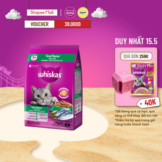 Thức ăn cho mèo lớn WHISKAS dạng hạt vị cá ngừ - 1,2 kg
