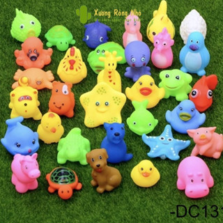  Túi 12 Con Thú Bóp Kêu Chút Chít Đồ Chơi Thả Bồn Tắm Hình Thú Đáng Yêu Cho Bé Xương Rồng Nhỏ 