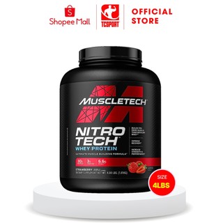 Sữa tăng cơ nitro tech size 4lbs - nhiều hương vị - 100% whey protein - hàng chính hãng muscletech