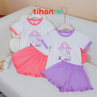 Đồ bộ cho bé gái 100% cotton TIHON chất liệu cao cấp thoáng mát cho mùa hè SET0750667