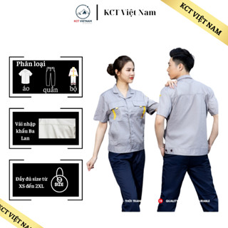 Quần áo bảo hộ lao động cao cấp KCT HERA 306NC đồng phục công nhân kỹ sư vải nhập khẩu không nhăn