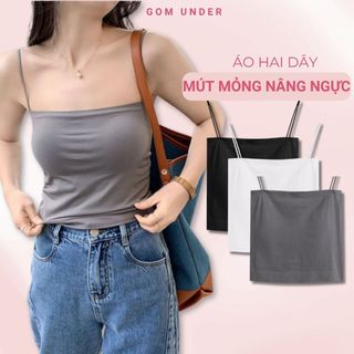 Áo hai dây nữ cotton mút mỏng, áo ba lỗ nữ nâng ngực mát mẻ thoải mái GOM UNDER - SA-9998