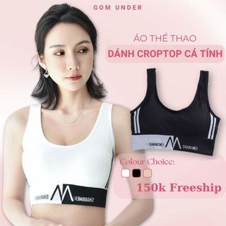Áo ngực thể thao tập yoga màu trơn dáng croptop cá tính đệm mút mỏng mềm mại GOM UNDER-SA-B3384