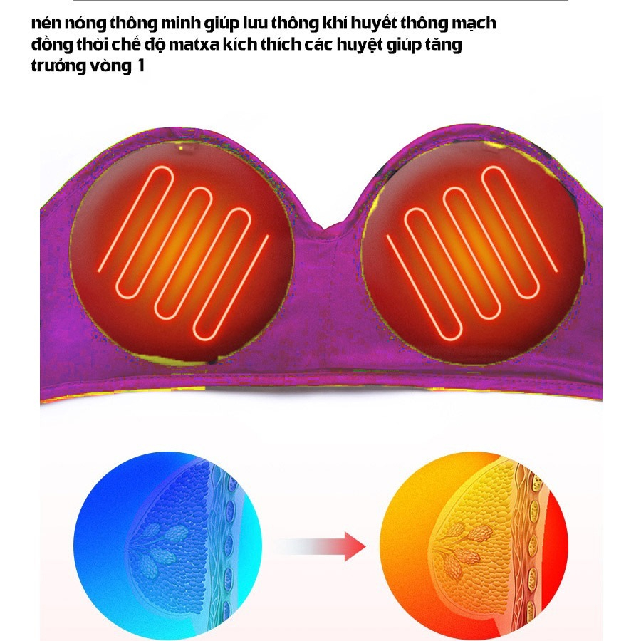 Áo massage nâng ngực Keller cải thiện kích thước vòng 1, áo lót mát xa ngực tăng size săn chắc chống chảy xệ JOLY LADY