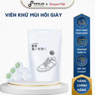 Viên Khử Mùi Hôi Giày Dép DIPOLAR Hút Ẩm Khử Khuẩn Nấm Mốc, Hương Trà Xanh Tự Nhiên Combo 6 Bóng - DVKM01