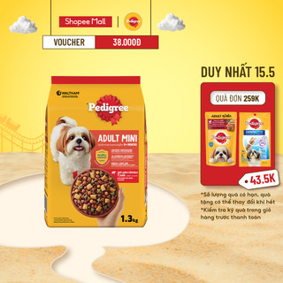 Thức ăn chó Mini Pedigree vị bò, cừu & rau củ túi 1.3kg