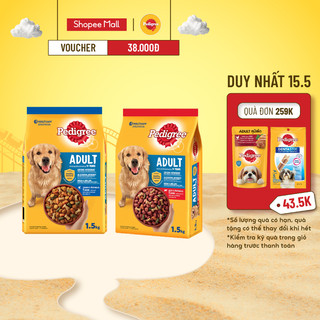 Bộ 2 túi thức ăn PEDIGREE® cho chó lớn dạng hạt 1.5kg (2 túi)