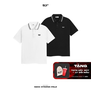 Áo polo thun SLY Neck Stripes 2 màu trắng \ đen