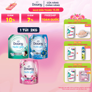 Nước Giặt DOWNY Matic Túi 2kg Hương Biển Xanh Tươi Mát/ Vườn Hoa Thơm Ngát/ Khử Mùi Ẩm Mốc