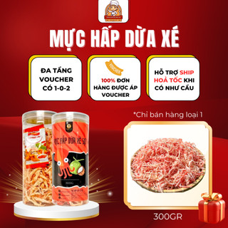 Mực Hấp Nước Dừa 300GR - Khô Mực Hấp Nước Dừa Xé Sợi Loại 1 Dai Dai - Đồ Ăn Vặt Tổng Kho Ăn Vặt VN