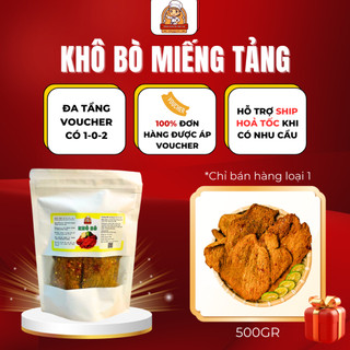 Khô Bò Miếng Củ Chi Siêu Tảng Loại 1 Đủ Ký Chắc Thịt Túi 500G - Khô Bò Không Vụn Bò Khô Tổng Kho Ăn Vặt VN