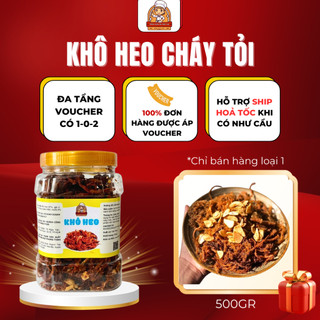 Khô Heo Cháy Tỏi Hũ 500G Thịt Heo Săn Chắc - Khô Heo Tổng Kho Ăn Vặt Tẩm Ướp Kì Công Ngon Khó Cưỡng